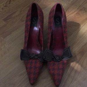 Brown and Red Tweed Heels